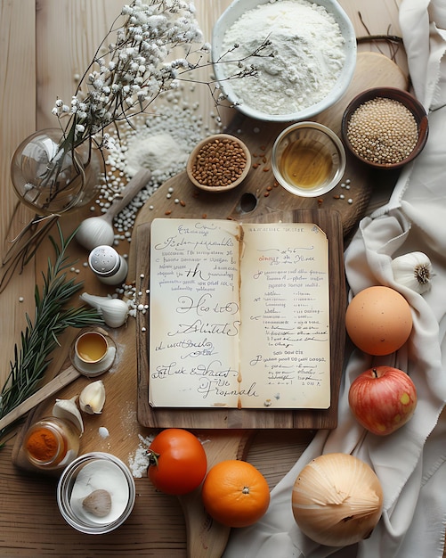 Książka kucharska i składniki